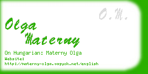 olga materny business card